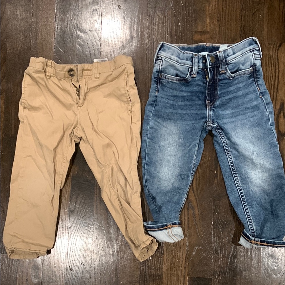 Stylish Kids Tan and Blue Jeans Set